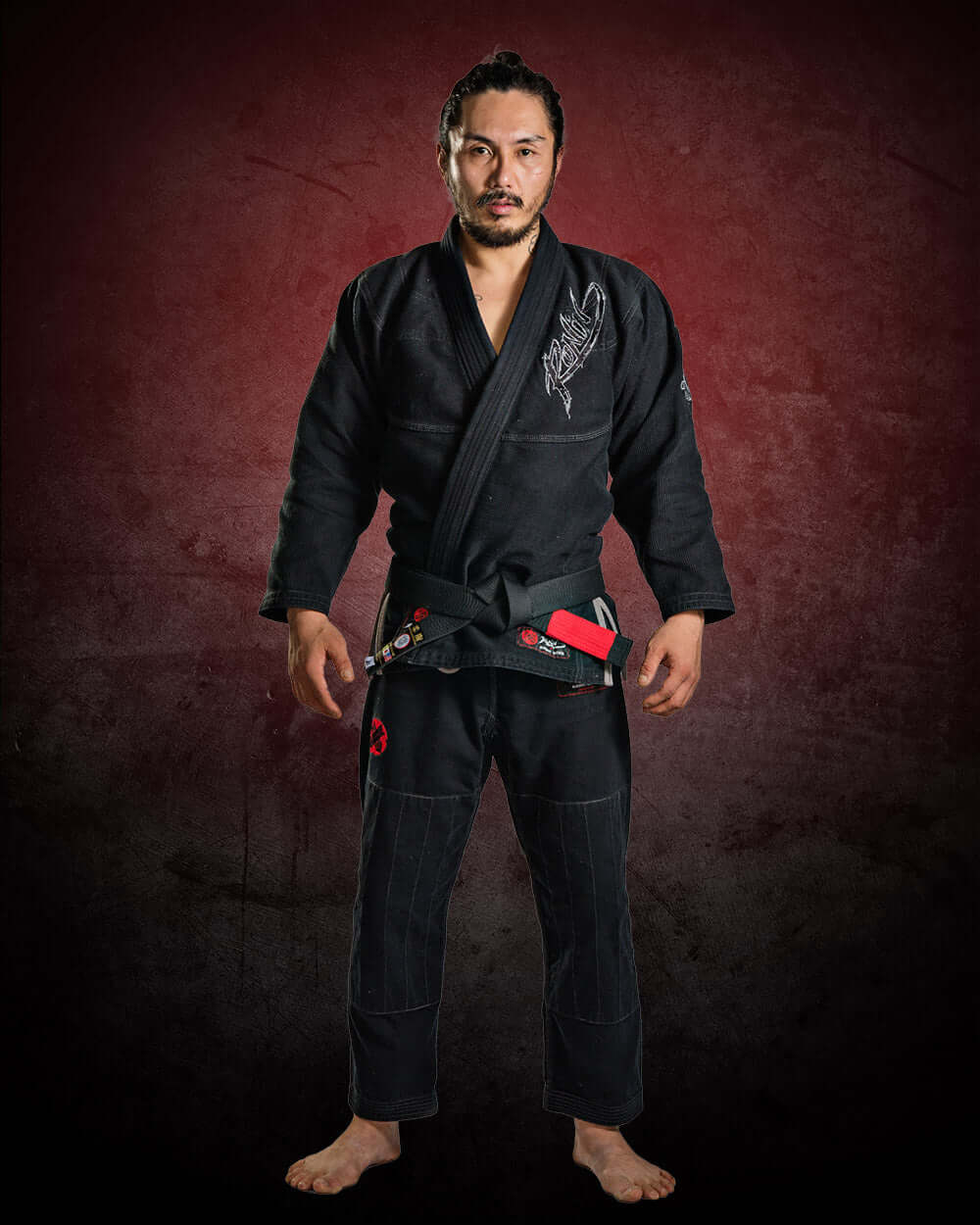 Roninbrand Samurai Ghost BJJ Gi in black, showcasing professional design for elite fighters and best comfort.