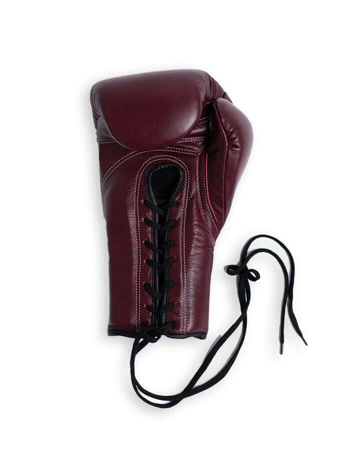 Superare S40 boxing gloves in Amarena Purple leather, showcasing old-school craftsmanship for serious fighters.