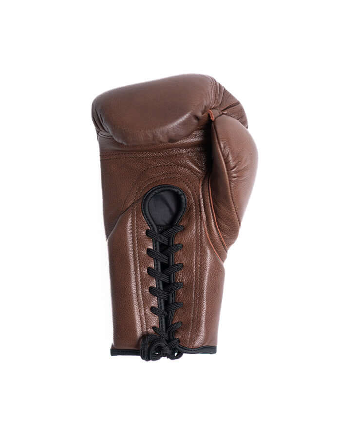 Superare S50 Bruno boxing glove in dark charcoal brown Italian leather, designed for fighters seeking unmatched power.