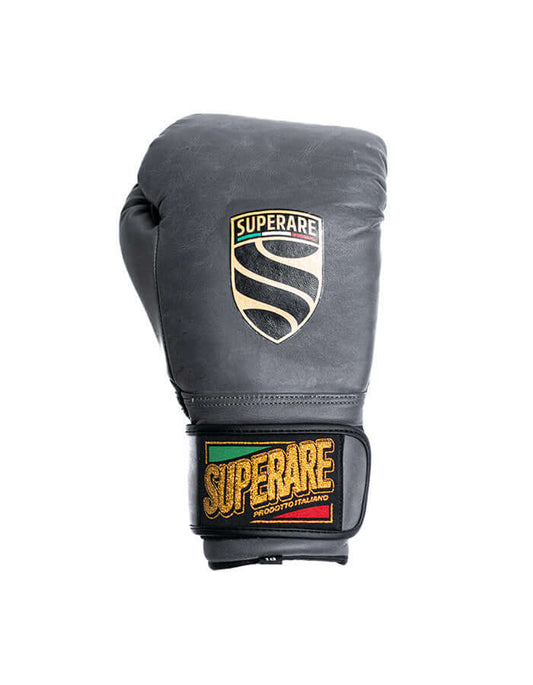 Superare S50 Pietra Grey Boxing Gloves, professional-grade, made in Italy, crafted from premium Italian leather.