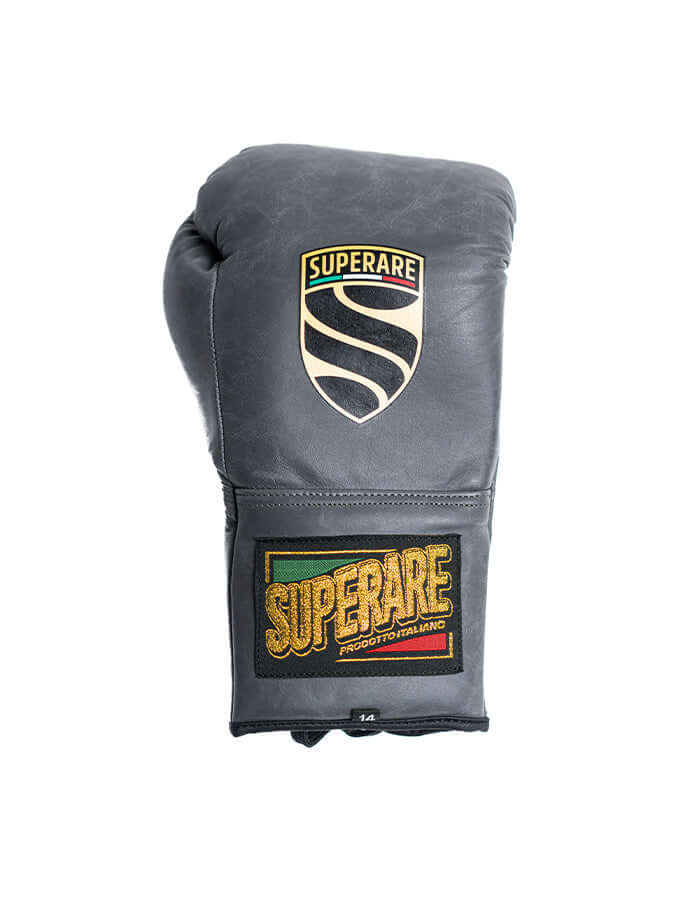Superare S50 Boxing Gloves in Pietra Grey, crafted from premium Italian leather for durability and performance.