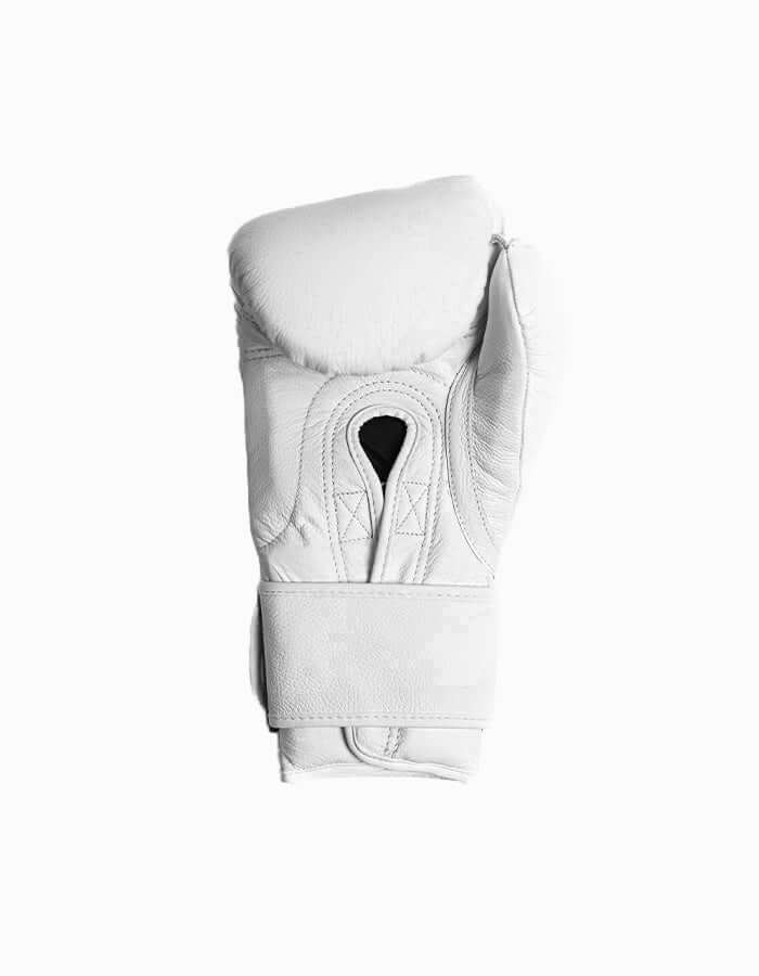 Superare S50 boxing gloves in white, made from A-grade Italian leather for professional fighters.
