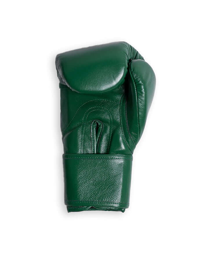 Superare S40 Dinero Green boxing gloves made of A grade Italian leather, designed for elite fighters.