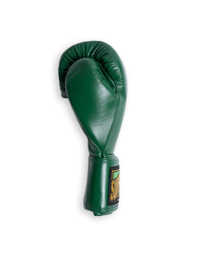 Superare S40 Boxing Gloves in Dinero Green, crafted from A-grade Italian leather for serious fighters.