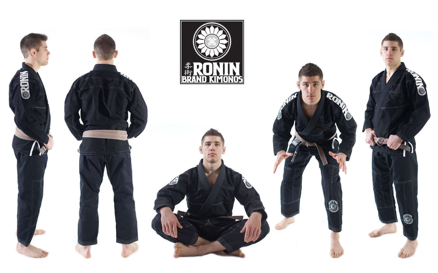 Roninbrand 47 BJJ Gi in Black, showcasing elite design for comfort and fit, perfect for dedicated Brazilian Jiu Jitsu fighters.