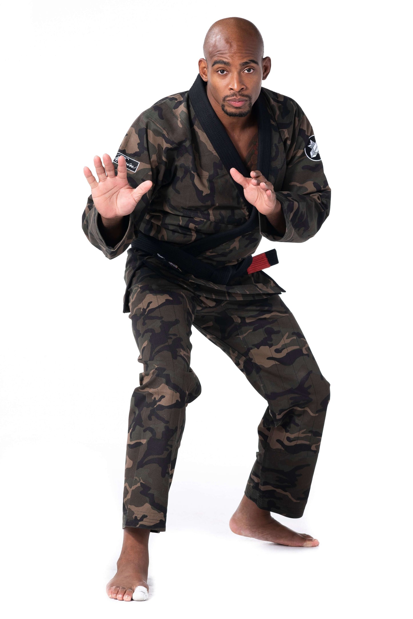 Roninbrand Camo BJJ Gi in Green, designed for comfort and precision for Brazilian Jiu Jitsu combat.