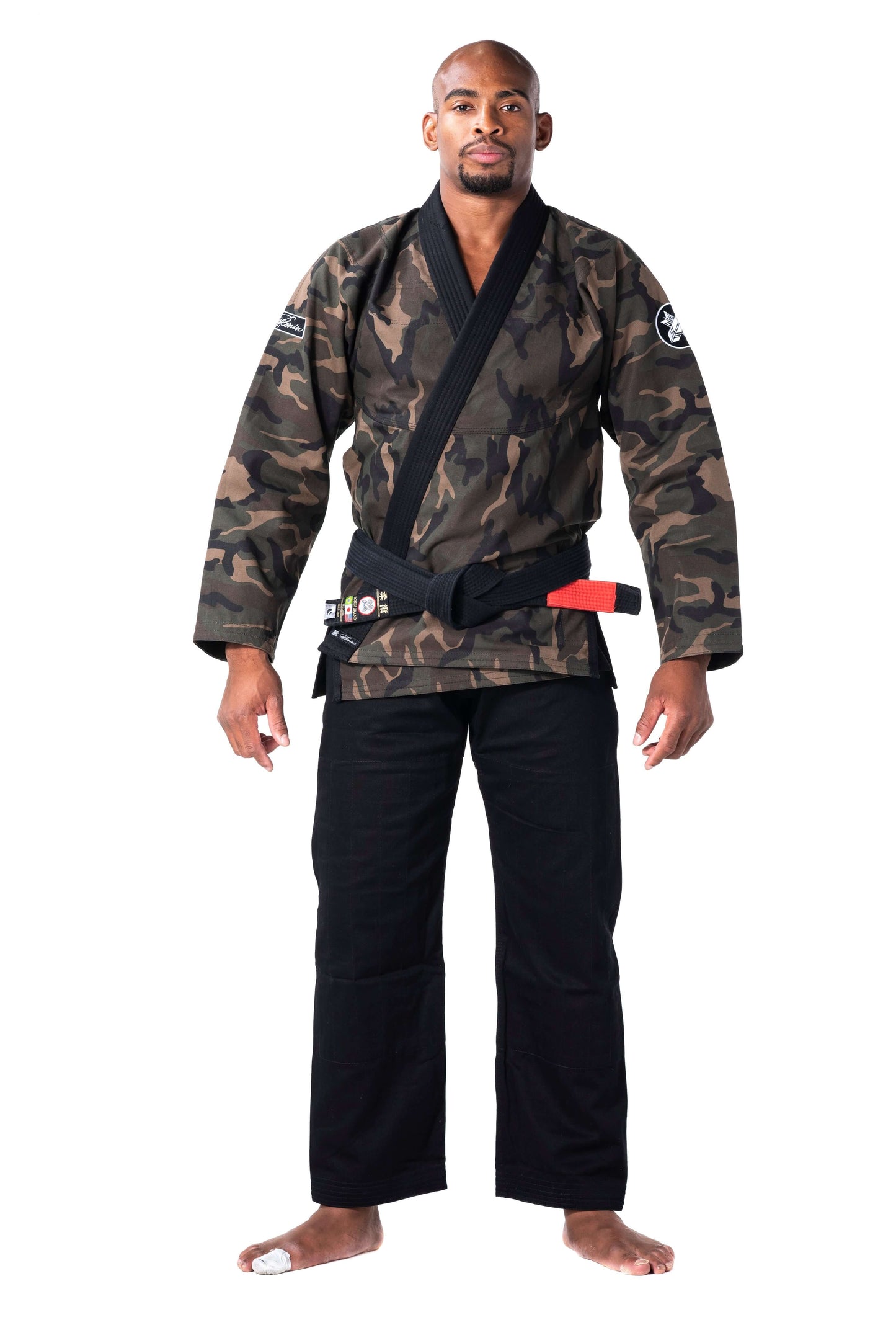 Roninbrand Camo BJJ Gi in green, designed for elite grappling and comfort in Brazilian Jiu Jitsu.