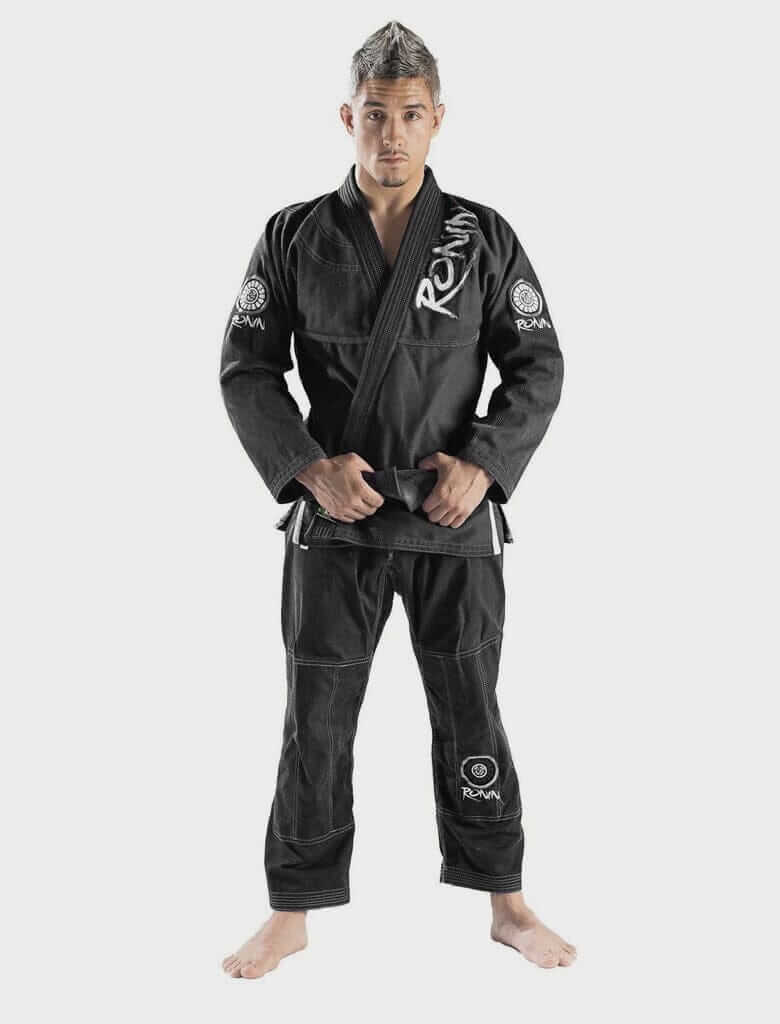Roninbrand Samurai Ghost BJJ Gi in charcoal, designed for comfort and performance in Brazilian Jiu Jitsu.