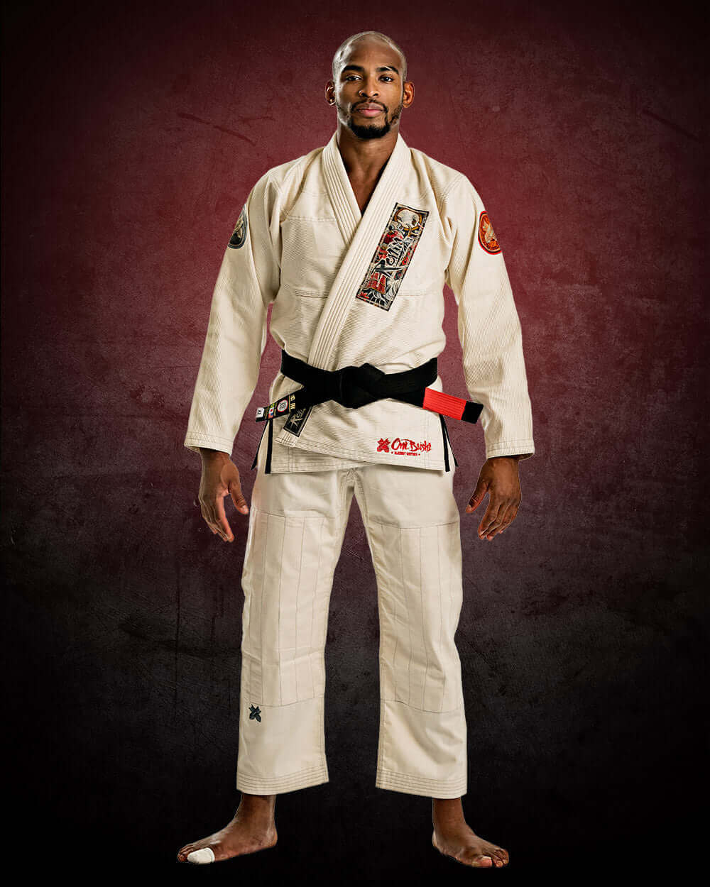 Fight scene featuring a martial artist in a traditional gi, showcasing the intensity of competition.