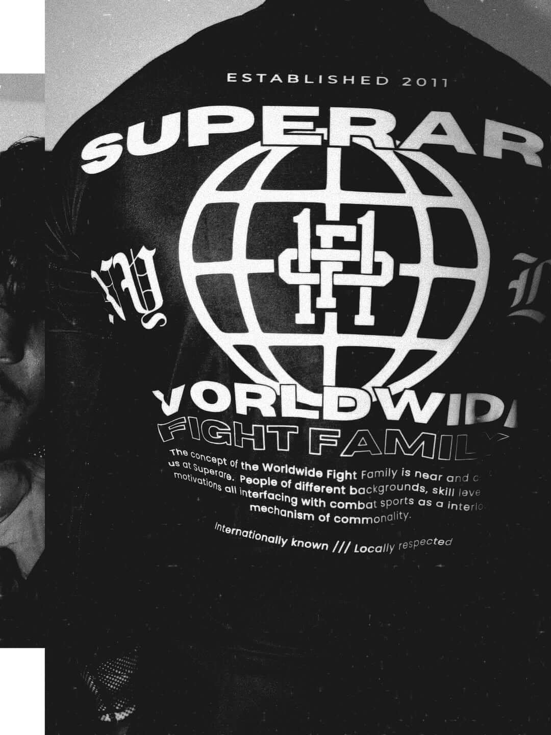 Martial Arts jacket design showcasing Worldwide Fight Family and Paragon x Superare established in 2011.