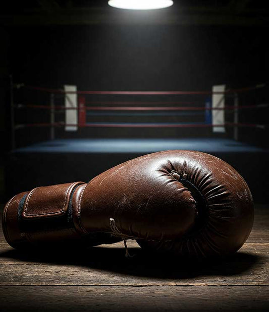 Leather boxing glove ready for an epic Fight between Erik Morales and Marco Antonio Barrera.