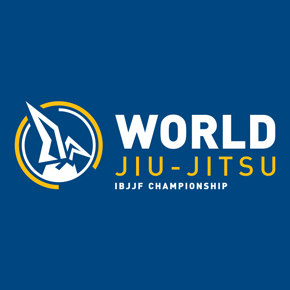 Logo of the World Jiu-Jitsu IBJJF Championship on a blue background.