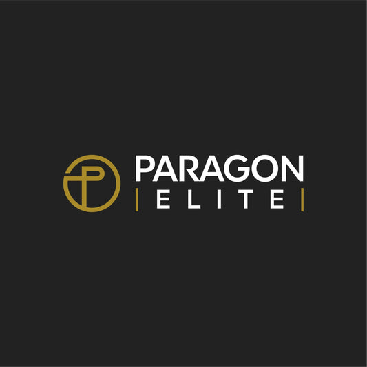 Paragon Elite logo on a dark background, representing a premier fighting brand.