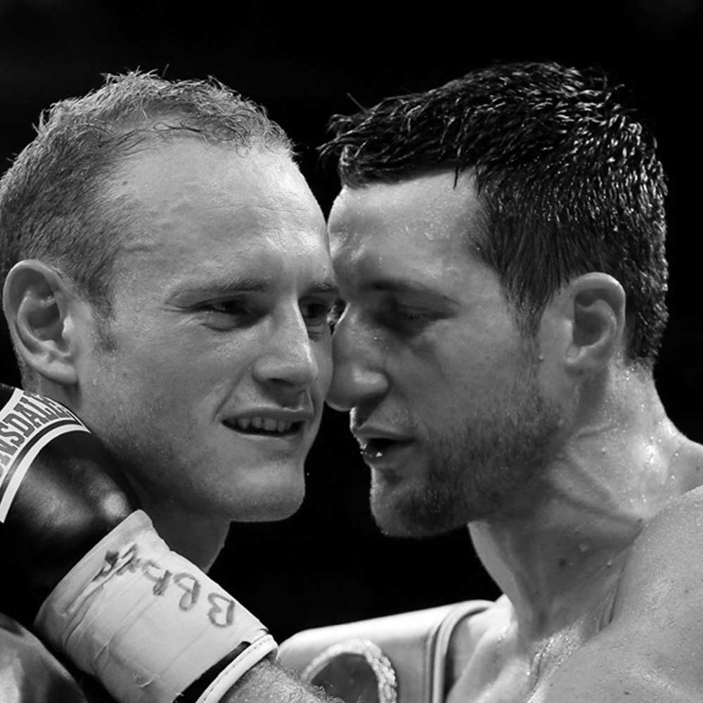 Close-up of Froch and Groves during their intense boxing match in 2014, showcasing the rivalry in the ring.