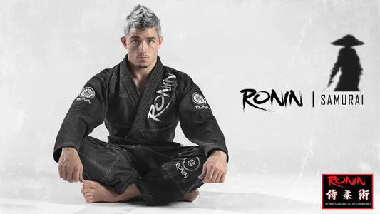Paragon Elite athlete wearing black Ronin Jiu Jitsu gi, showcasing elite combat gear for training and competition.