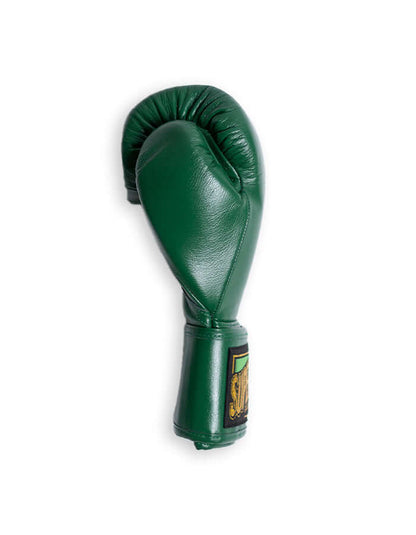 Superare S40 Boxing Gloves in Dinero Green, crafted from A-grade Italian leather for serious fighters.