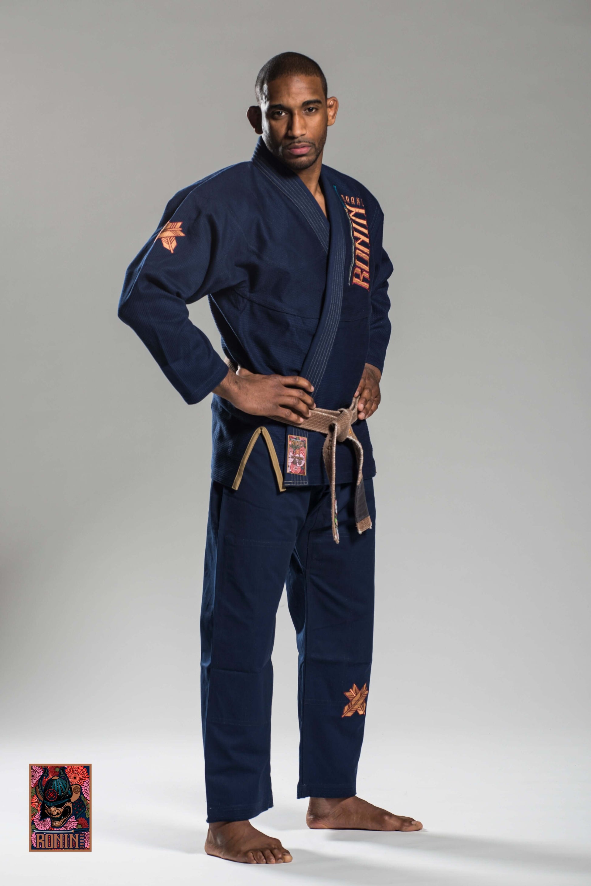 Roninbrand Emperor BJJ Gi in Navy color, showcasing comfort and style for Brazilian Jiu Jitsu training.