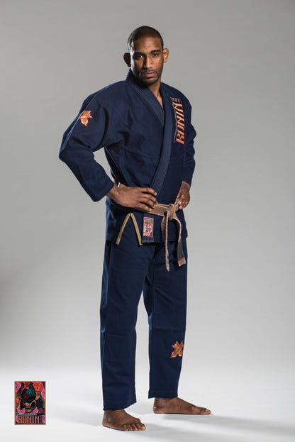 Roninbrand Emperor BJJ Gi in Navy color, showcasing comfort and style for Brazilian Jiu Jitsu training.
