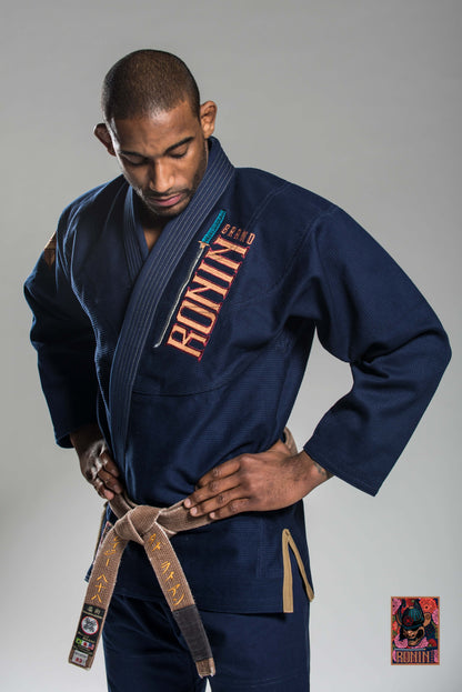Roninbrand Emperor BJJ Gi in Navy, designed for ultimate comfort and performance in Brazilian Jiu Jitsu.