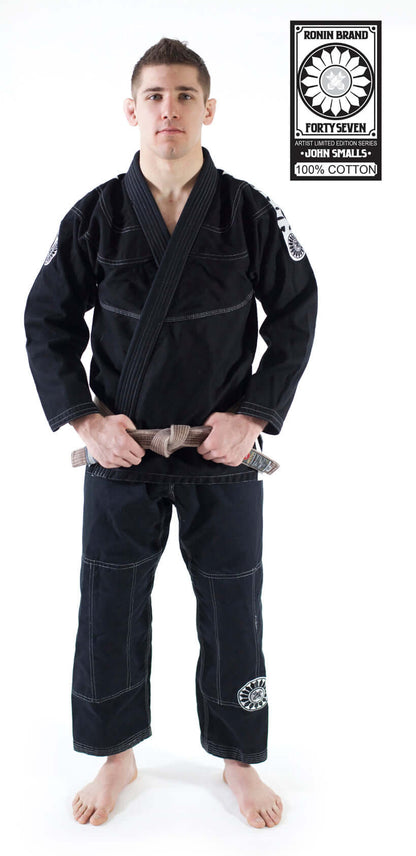 Roninbrand 47 BJJ Gi in Black, for professional fighters seeking comfort and fit, designed in America.
