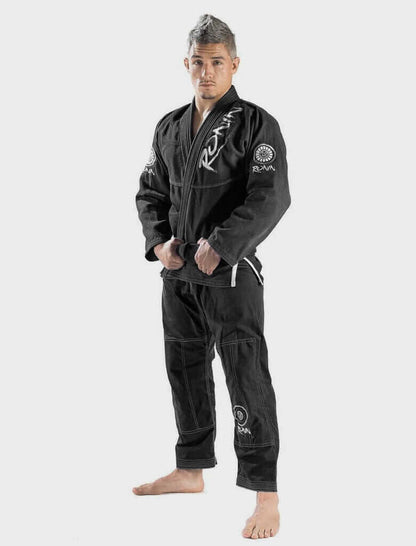 Roninbrand Samurai Ghost BJJ Gi in charcoal, designed for comfort and optimal grappling performance in Brazilian Jiu Jitsu.