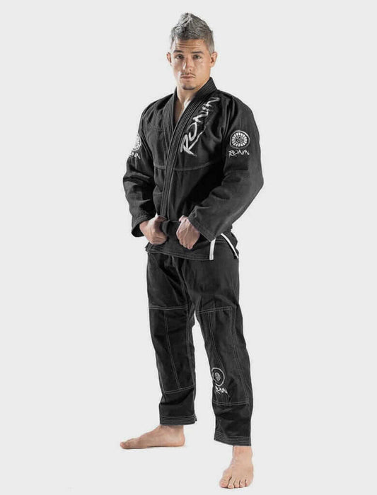 Roninbrand Samurai Ghost BJJ Gi in charcoal, designed for comfort and optimal grappling performance in Brazilian Jiu Jitsu.